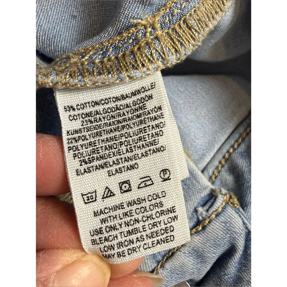 Free‎ People Flare Jeans Raw Hem Bell Bottom Stretch Light Wash W26